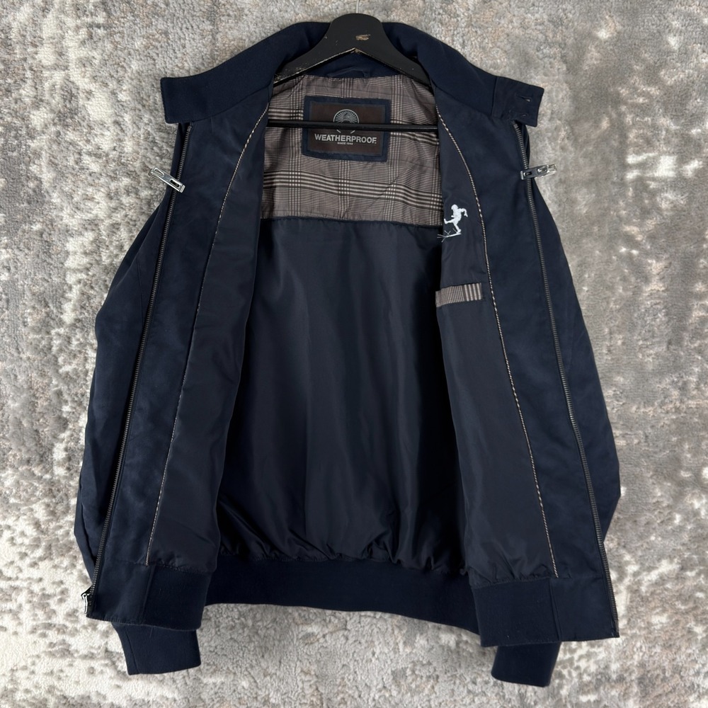 Weatherproof Size S Outdoor Mock Neck Jacket Navy Long Sleeve Button Zip - Picture 2 of 6